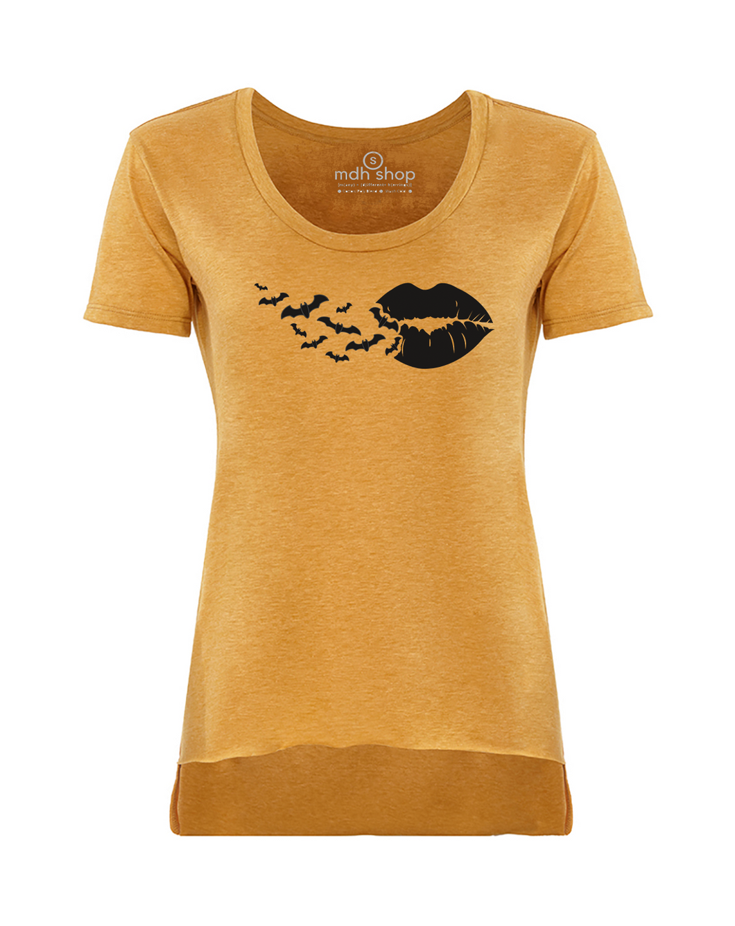 Kiss My Bats Tee-Mustard