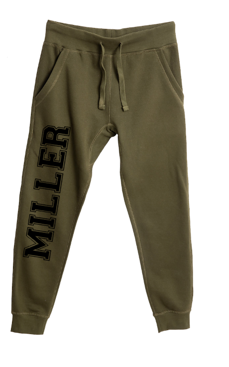 Varsity Joggers-Olive Green