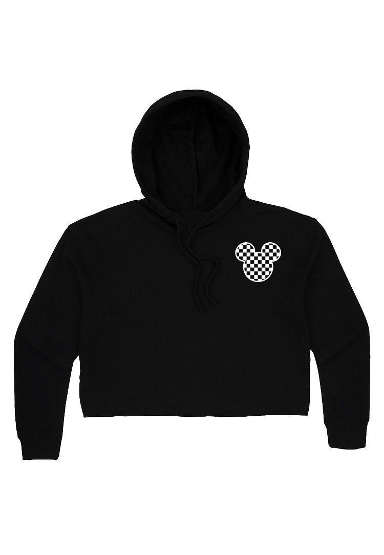 Checkered Mouse Crop Hoodie